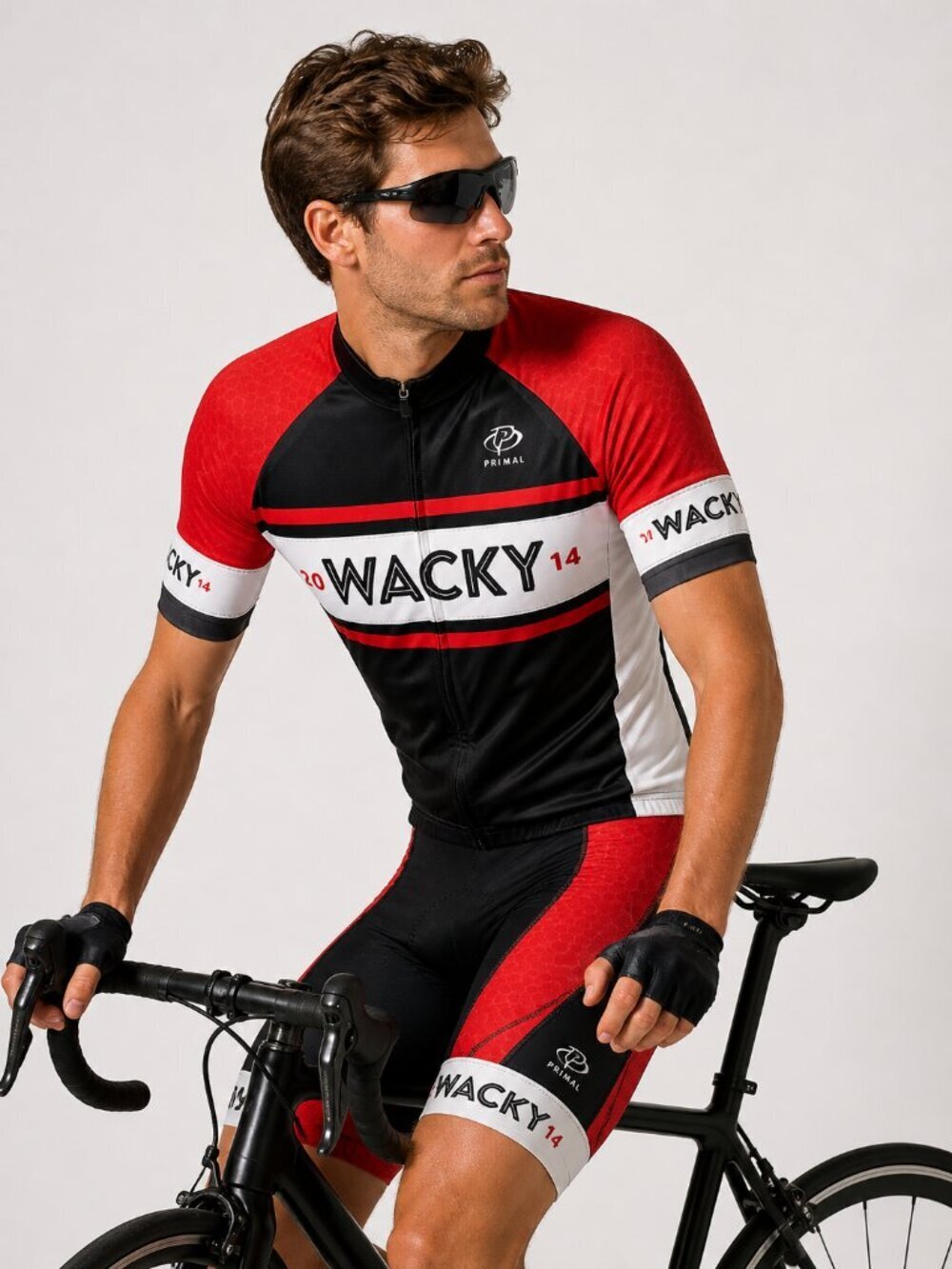PRIMAL Cycling Kit Short Sleeve Jersey Shirt and Bib Shorts L/XL
